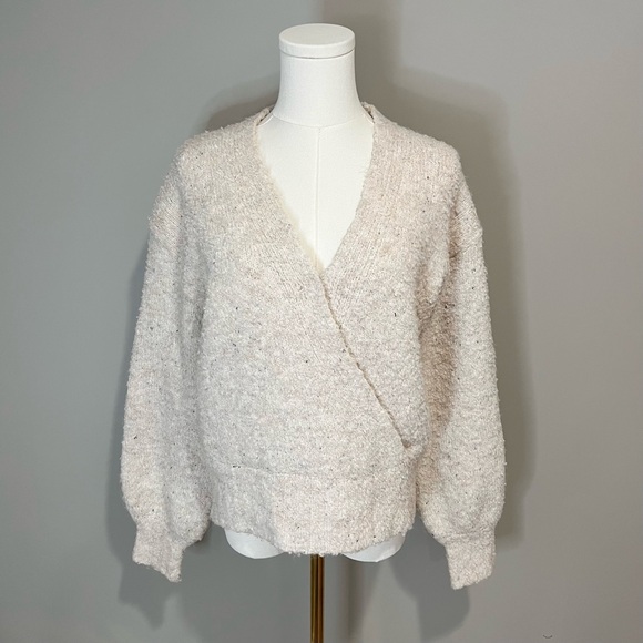 ASTR The Label Wool Blend Textured Wrap Sweater Size M - Picture 2 of 10